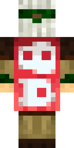 jeb_ rendered with the back type: The same flat layout seen from behind, cape included.