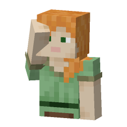 alex rendered with the bust type. Saluting, slim arms.
