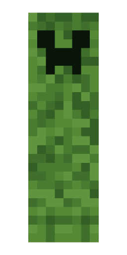 Minecraft creeper front render: the full body face on, level with the camera