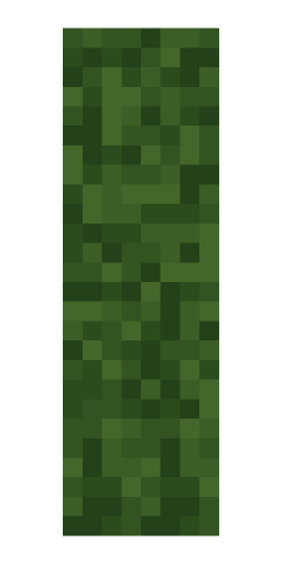 Minecraft creeper back render: the full body from behind, level with the camera