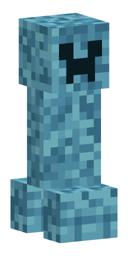 Minecraft creeper render, charged variant: full body on a transparent background