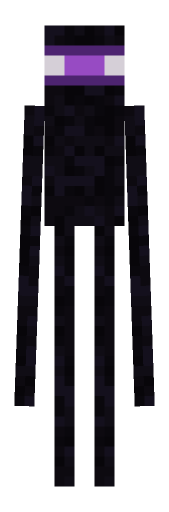 Minecraft enderman front render: the full body face on, level with the camera