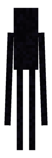 Minecraft enderman back render: the full body from behind, level with the camera