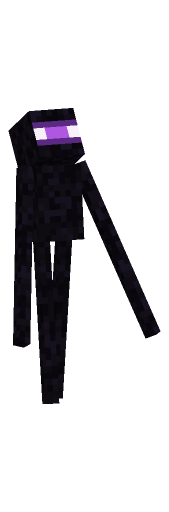 Minecraft enderman scream pose: Provoked: head thrown back, arms raised and legs braced.