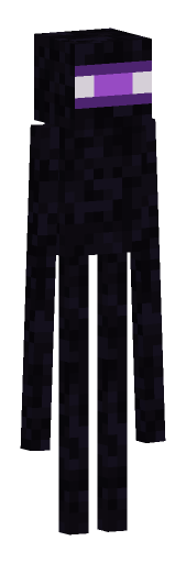 Minecraft enderman render, normal variant: full body on a transparent background