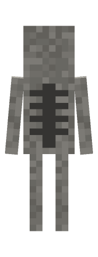 Minecraft skeleton back render: the full body from behind, level with the camera