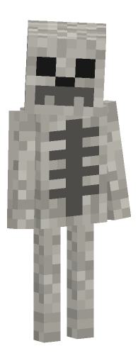 Minecraft skeleton look pose: Head turned to face you.
