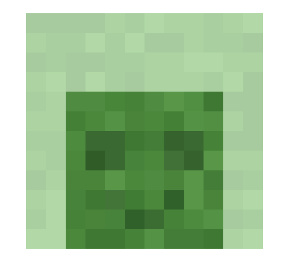 Minecraft slime front render: the full body face on, level with the camera