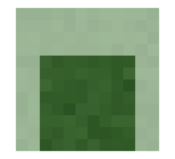 Minecraft slime back render: the full body from behind, level with the camera