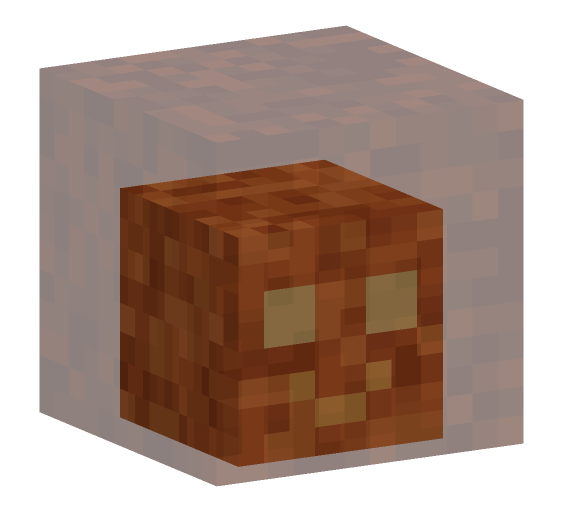 Minecraft slime render, magma variant: full body on a transparent background
