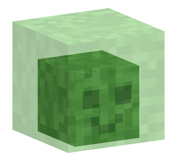 Minecraft slime render, normal variant: full body on a transparent background