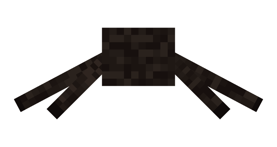Minecraft spider back render: the full body from behind, level with the camera
