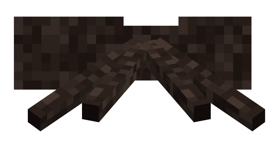 Minecraft spider side profile render: the full body seen from the side, facing right, level with the camera