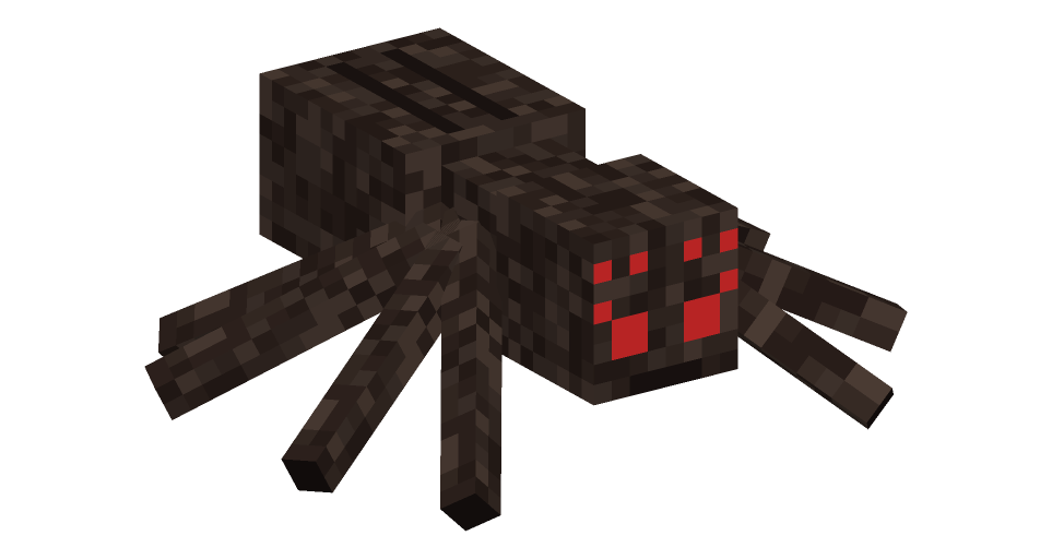 Minecraft spider render, normal variant: full body on a transparent background