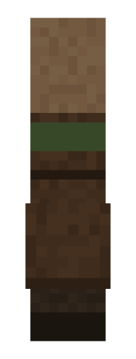 Minecraft villager back render: the full body from behind, level with the camera