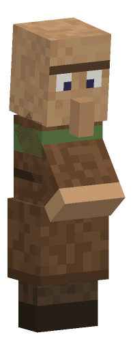 Minecraft villager walk pose: Mid-stride walk cycle; use frame to pick the phase.