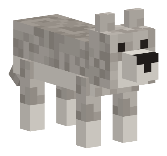 A Minecraft wolf rendered as a PNG