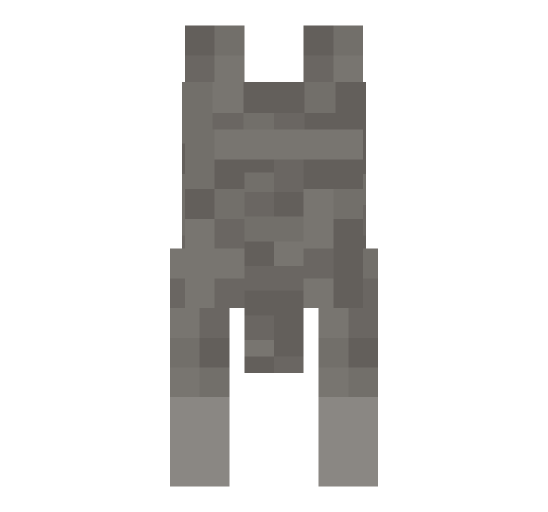 Minecraft wolf back render: the full body from behind, level with the camera