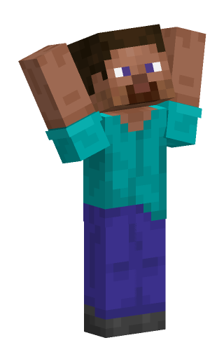 Minecraft skin steve in the cheer pose