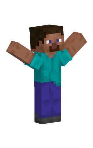 Minecraft skin steve in the flex pose