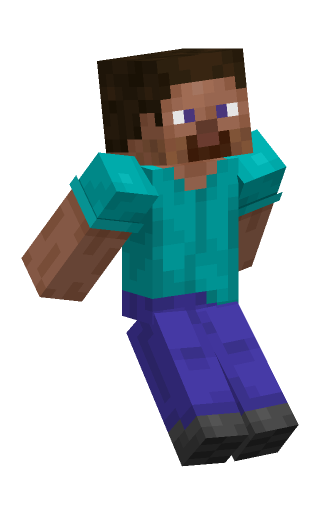 Minecraft skin steve in the jump pose