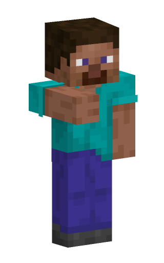 Minecraft skin steve in the point pose