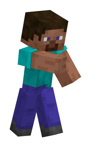 Minecraft skin steve in the punch pose