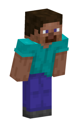 Minecraft skin steve in the run pose