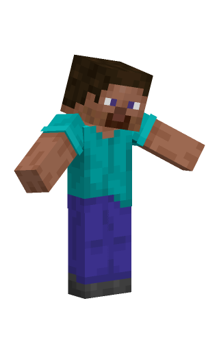 Minecraft skin steve in the shrug pose
