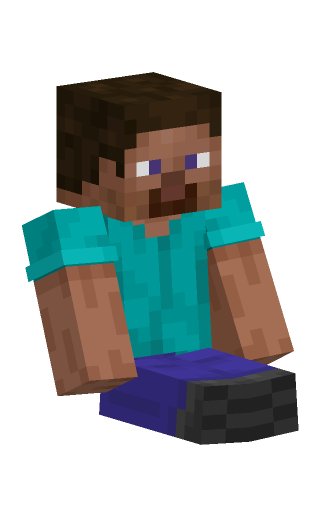 Minecraft skin steve in the sit pose