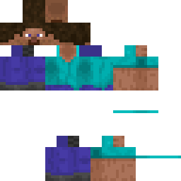 steve rendered with the skin type. At its native 64×64.