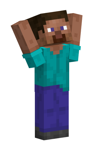 A skin rendered from its texture hash, cheering